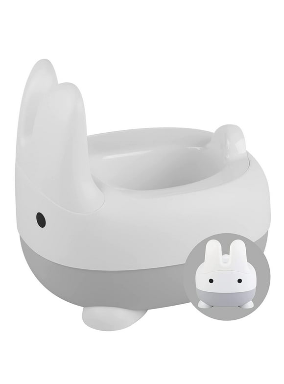 ToeZee Bunny Toddler Potty Training Toilet Seat - Comfortable Toddler Toilet Seat - Easy to Clean Removable Bowl - Non-Slip Kids Potty Chair - Toddler Potty Seat for Boys & Girls Gray