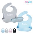 thumbnail image 1 of ToeZee Silicone Baby Bibs - Food Grade, BPA Free Material Easy to Wipe and Clean Adjustable Size - 2 Pack, 1 of 6