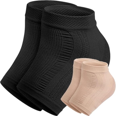 Toeless Socks 2 Pairs of Vented Moisturize Gel Heel Sleeves Footcare Anti-Dry Cracking Socks for Cracked Heels Padded Heel Socks