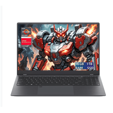 Toemaagic Gaming Laptop 15.6 FHD , AMD Ryzen 7 5825U, 16GB RAM, 1TB SSD, Windows 11PRO, Graphite, Backlit KB, Gray