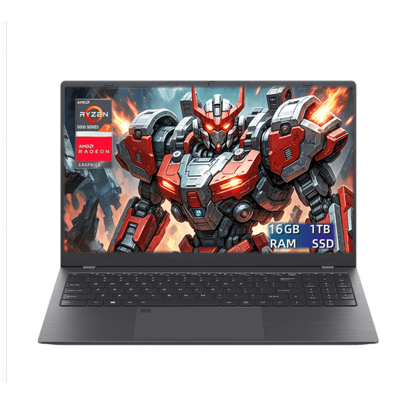 Toemaagic Gaming Laptop 15.6 FHD , AMD Ryzen 7 5825U, 16GB RAM, 1TB SSD, Windows 11PRO, Graphite, Backlit KB, Gray