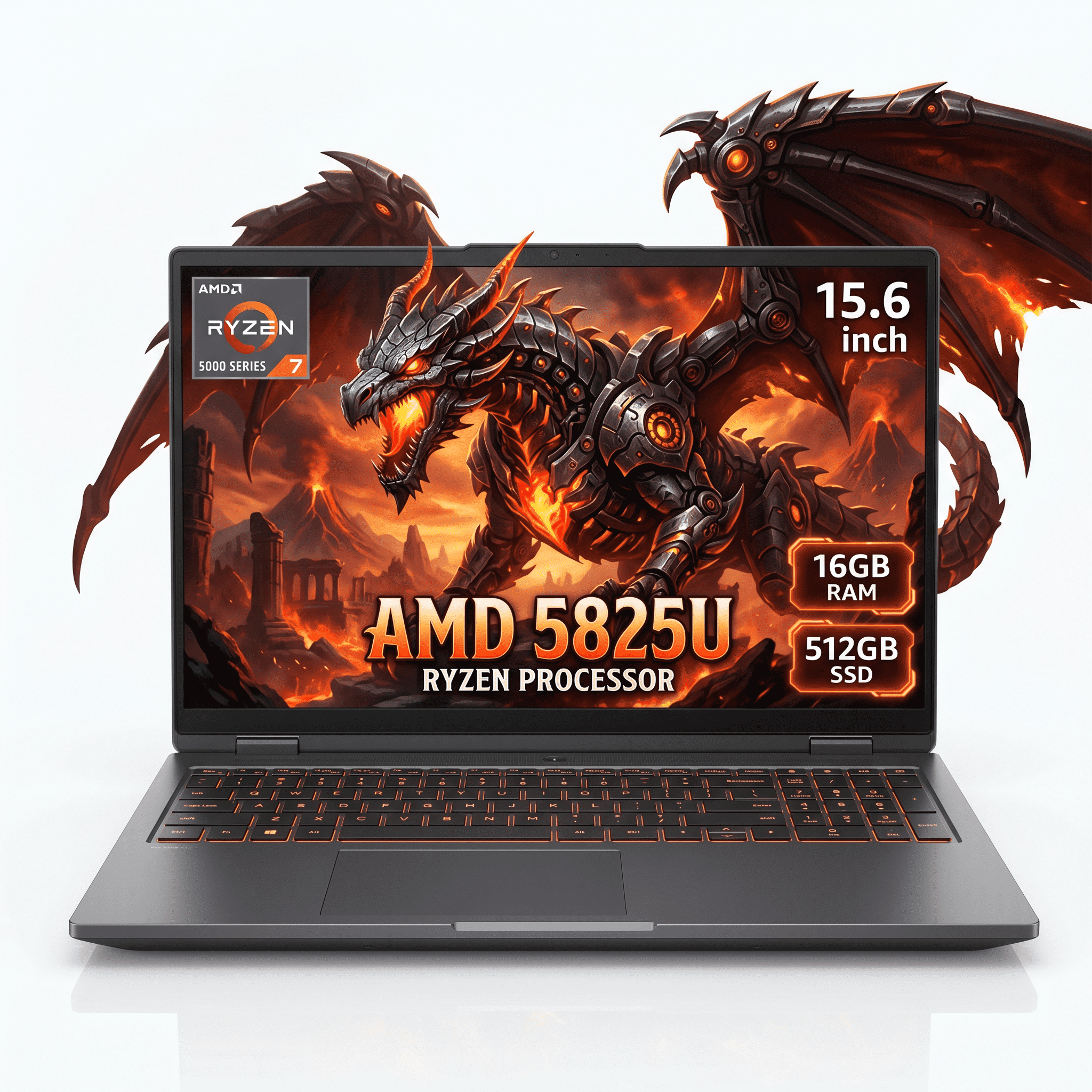 Laptop 15.6 FHD Gaming Laptop, AMD Ryzen 7 5825U, 16GB RAM, 1TB