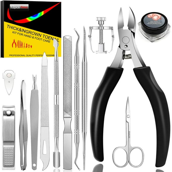 Toenail Clippers for Seniors Thick Toenails,Ingrown Toenail removal kit Professional Pedicure Tools Toe Nail Clippers Adult Long Handle for Men,Stainless Steel Heavy Duty Ingrown Toenail Tool