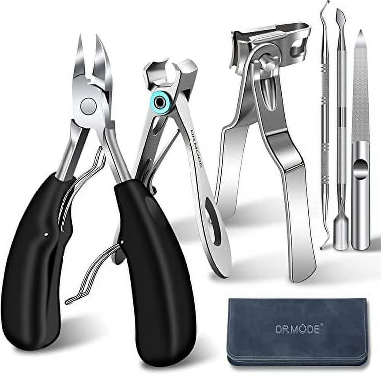Toenail Clippers for Seniors Thick Toenails, Nail Clipper Set with Ingrown  Toenail Tool & 16mm Wide Opening Nail Clippers for Men & 360 Degree Rotary Fingernail  Clipper & Leather Case and Nail
