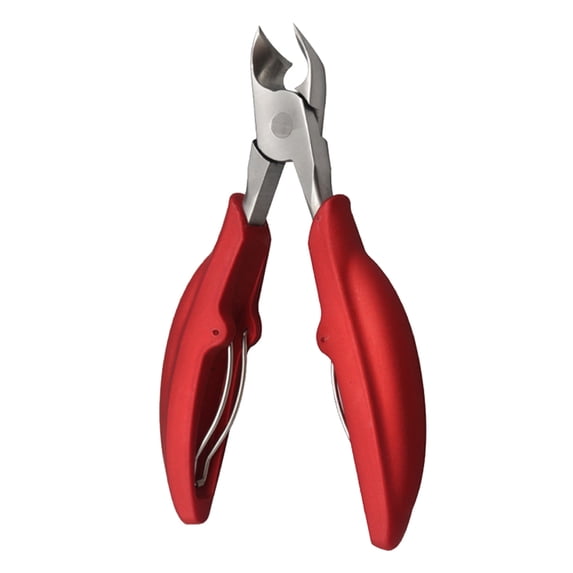 Toenail Clippers Straight Blade for Thick Toenails, Nail Clippers for Thick and Ingrown Nails - High Temperature Forging Stainless Steel Toe Nail Tools - Red