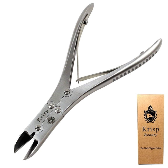 Toenail Clippers for Thick Ingrown Toenails - Professional Nail Cutter Nail Trimmer Podiatry Fingernail Clipper for Men Women Seniors Elderly Podiatrist Heavy Duty Stainless Steel Tool by Krisp Beaut