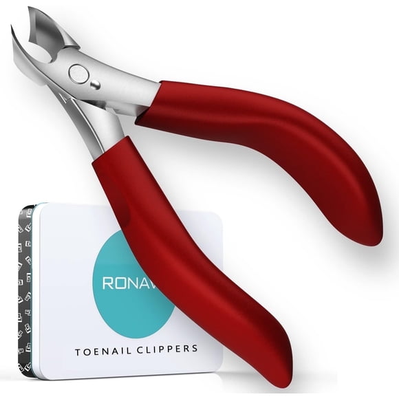 Toenail Clippers for Thick Nails & Ingrown Toenail Treatment.Heavy Duty Professional Toe Nail Clippers for Men&Elderly,Large Toenail Scissors for Seniors/Mens/Women,Long Handle Safety Strong RONAVO