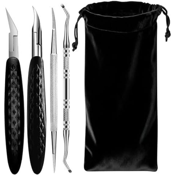 Toenail Clippers for Thick Toenails - Heavy Duty Clipper Kit for Ingrown Toenails, Stainless Steel Nippers with Non-Slip Rubber Handle, with Lifter & File and Travel Bag