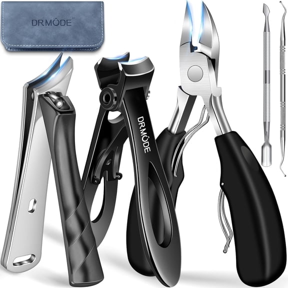 Toenail Clippers for Thick Toenails, Long Handled Toe Nail Clippers for Thick Nails for Seniors with Wide Opening, Professional Stainless Steel Slanted Curved Ingrown Toenail Clippers for Men