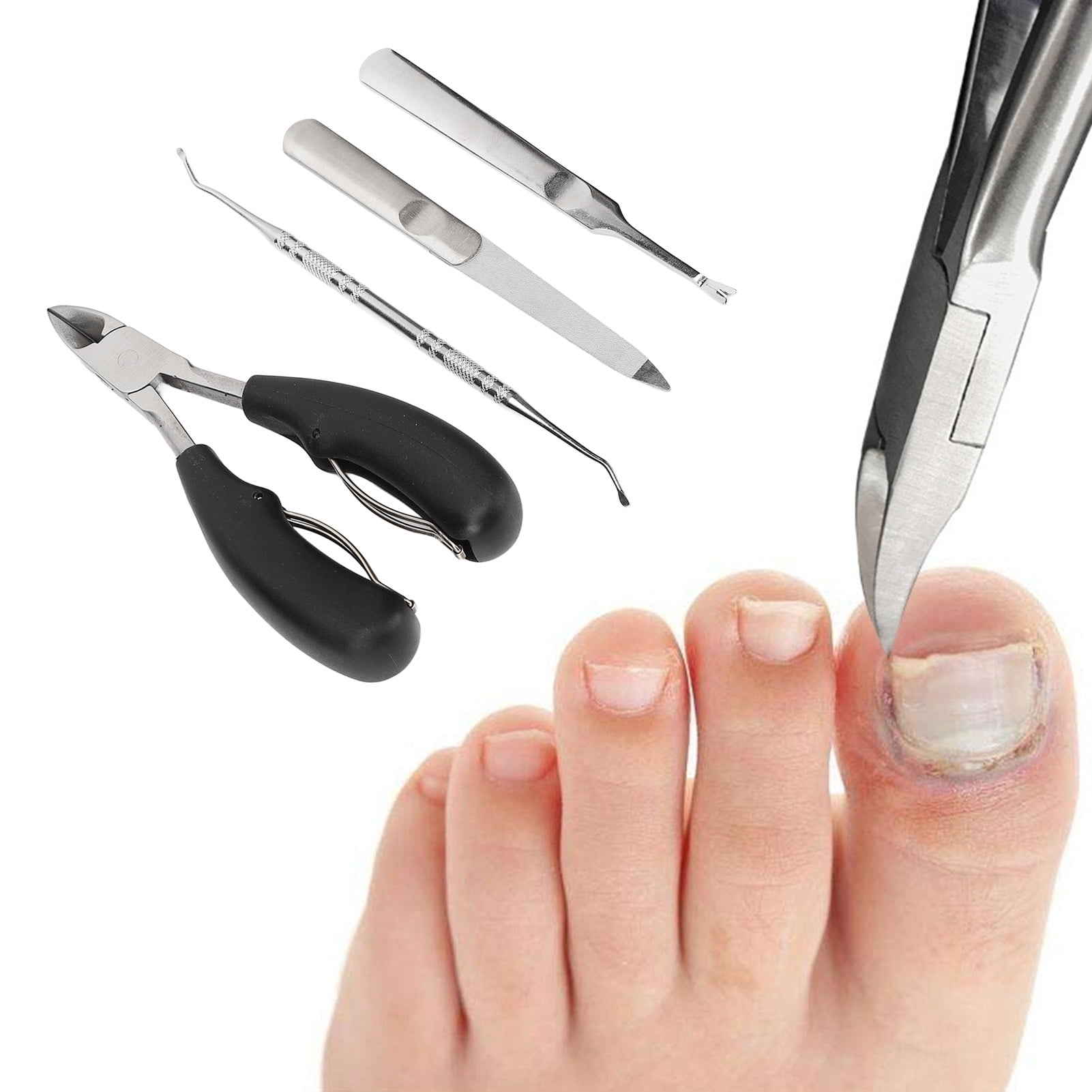 Toenail Cutter Set, Grinding Trimming Reduce Pain Thick Toenails