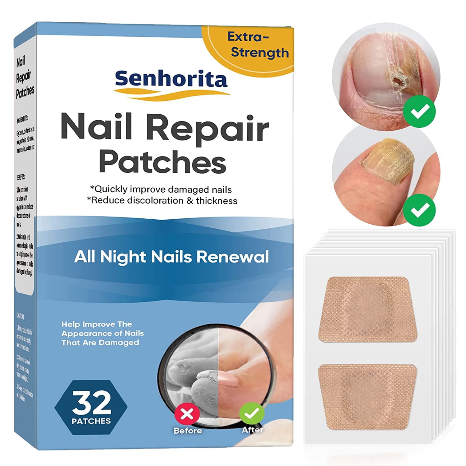 Toenail Fûngus Treatment Patches, Extra Strength Nail Repair for Fungi