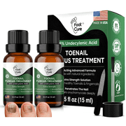 Foot Cure Toenail Fungus Treatment Extra Strength, 25% Undecylenic Acid Nail Repair Treatment for Ingrown Nails and Yellow Toenails - 2Pack
