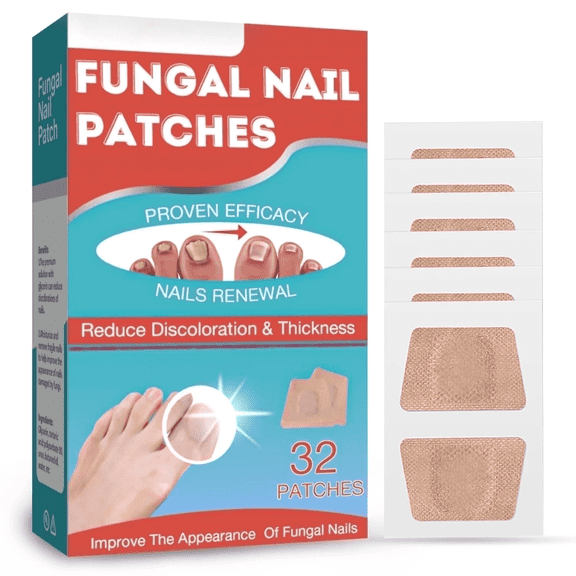 Toenail Fungus Treatment Extra Strength, Fungal Nail Patches Nail Fungus Treatment, Nighttime Renewal Nail Fungus Improvement Overnight Nail Repair 8-Hour Nighttime Renewal, 32 Pcs
