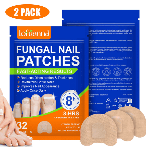Toenail Fungus Treatment Extra Strength for Overnight Toenail Repair, Visible Results in 8 Hours, Fungal Nail Patches for Toenail Fungus Relief - 2PACK