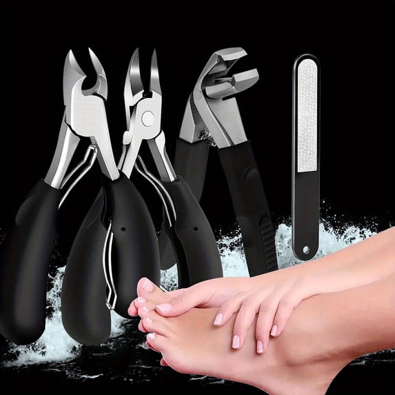 Nail Toenail Set for Men and Women - 4 in 1 Pedicure Tools Kit with Clipper Cutter and Dead Skin Remover for Optimal Toenail Care and Foot Health
