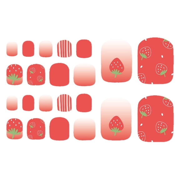 Toenail Stickers Foot Nail Sticker For Women & Girl 2 Sheets Colorful Toe Nail Decals Self Adhesive Nail Polish Strips For Feet Summer Fruit Printing Foot Accessories