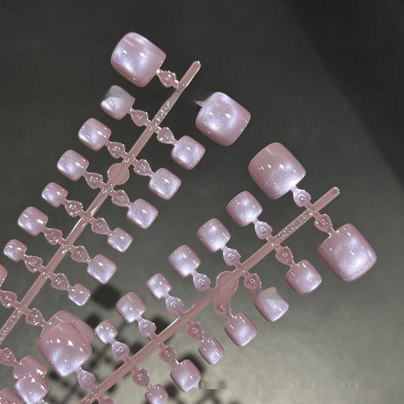 Toenail Wear Purple Micro Glass Bead Crystal Cat Eye 24p