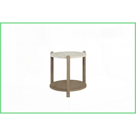 Toffee Finished Coffee Table with Natural Stone Top - Sturdy Legs & Functional Lower Shelf for Living Room