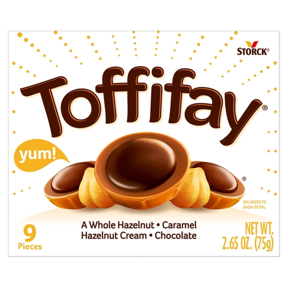 Toffifay Hazelnut Caramel Chocolate Candy Movie Theater Box, 9 Pieces