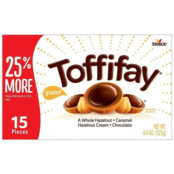 Toffifay Hazelnut Chocolate Caramel Candy Box, 4.4 oz