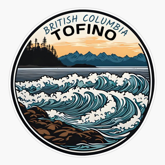 Tofino British Columbia Ocean Waves Sticker