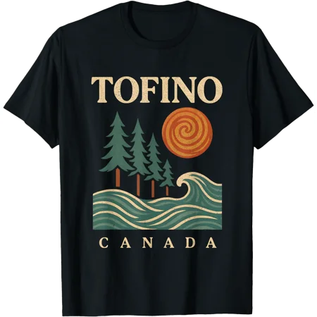 Tofino Canada Chill Nature Vancouver Island Minimal Vintage T-Shirt, Unisex T-Shirt