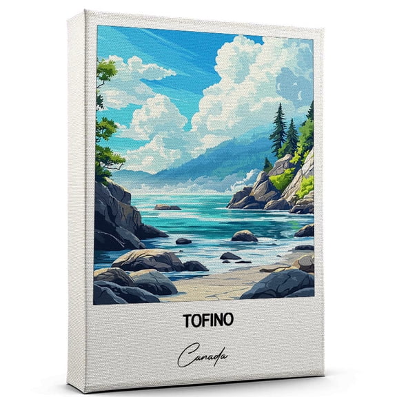 Tofino Travel Print on Canvas Canada Canvas Great for Travel Enthusiasts, Perfect for Home & Office Decor