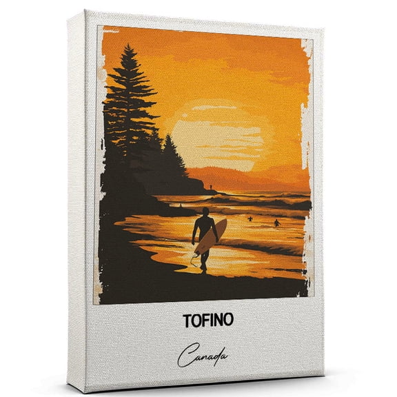 Tofino Travel Scenic Canvas Wall Art -Canada Canvas Nature-Inspired Print for Bedroom, Living Room, or Office Travel Gift
