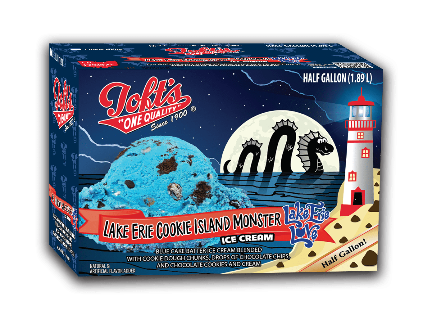 Toft's Lake Erie Cookie Island Monster Ice Cream 64oz