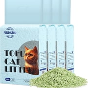 FEELING BEST Green Tea Tofu Cat Litter,22.4 lb 4 5.6lb,Fast Clumping,Low Tracking,Odor Control,Natural Pea Husk Kitty Litte