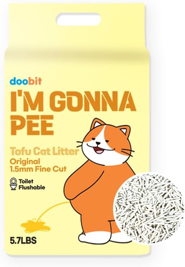 Tofu Cat Litter, I'm Gonna Pee, Strong Clumping, Toilet Flushable, Less Dust, Less Tracking by Pallet Type, All Natural Ingredients, Biodegradable, Safe for Environment(5.7lb x 1pack)