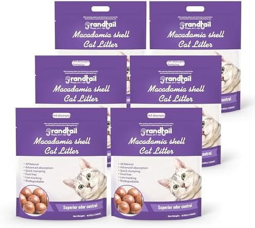 Tofu Cat Litter with Macadamia Nut, Strong Clumping Cat Litter, Natural Ingredients Litter, 95% Odor Control and Flushable Deodorant Tofu Litter,Low Tracking (6lb6bag)