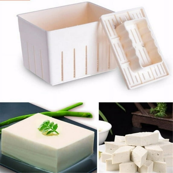 Tofu Press Mould Food Grade Plastic DIY Homemade Tofu Maker Pressing Mold Kit/Cheese Press + Soybean Curd Cheese Cloth Kitchen Tools