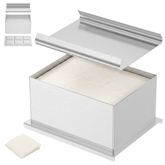 Tofu Press Stainless Steel Paneer Maker & Cheese Press,Paneer Press | Adjustable Food Press for Extra Firm Tofu, Dishwasher Safe, BPA Free Cook's Tool , Include Drip Tray & Press Cloth
