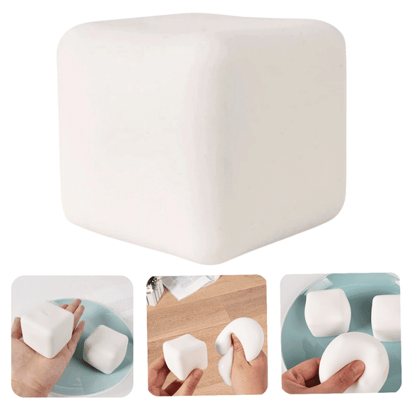 Tofu Style Squeeze Cube for Stress, Slow Rising Flour Clay Fidget Toy, Calming Sensory Play for Home Office, Random Color Sent