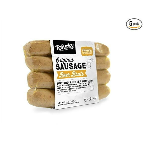 Tofurky Beer Brats Original Sausage, 14 Ounce - 5 per case.