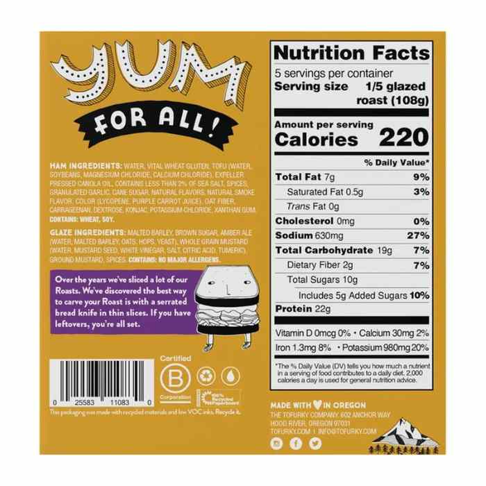 Tofurky PlantBased Ham Style Roast With Amber Ale Glaze, 19oz