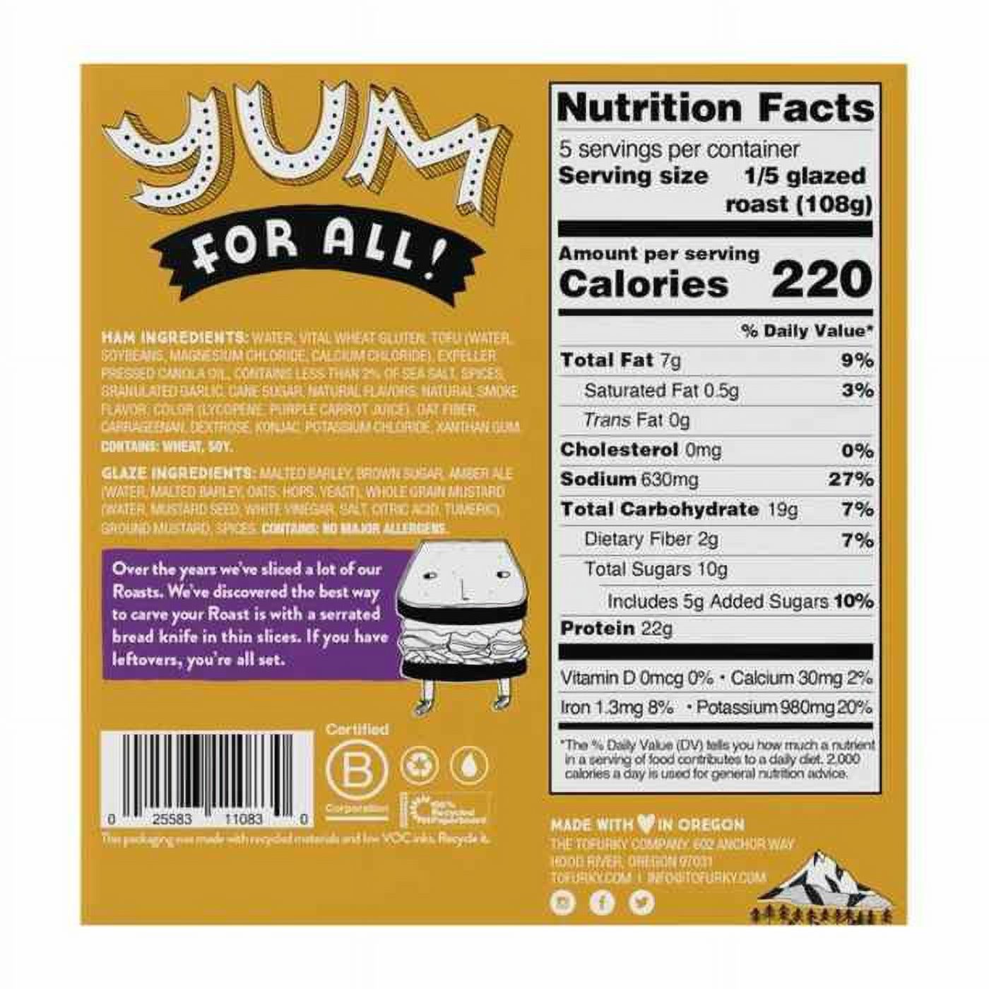 Tofurky PlantBased Ham Style Roast With Amber Ale Glaze, 19oz