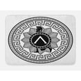 thumbnail image 1 of Toga Party Bath Mat, Label with Greek Pattern Spartan Figures Silhouette Retro Icon Design, Non-Slip Plush Mat Bathroom Kitchen Laundry Room Decor, 29.5 X 17.5 Inches, Grey Black White, Ambesonne, 1 of 2