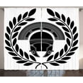 thumbnail image 1 of Ambesonne Retro Curtains 2 Panel Set, Greek, 108" x 96", Black and White, 1 of 3