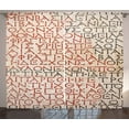 thumbnail image 1 of Ambesonne Retro Curtains 2 Panel Set, Old Latin Tombstone, 108" x 90", Peach Dark Coral Taupe, 1 of 3