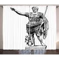 thumbnail image 1 of Ambesonne Retro Curtains 2 Panel Set, Antique King, 108" x 108", Black White, 1 of 3