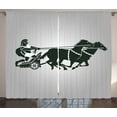 thumbnail image 1 of Ambesonne Retro Curtains 2 Panel Set, Chariot Gladiator, 108" x 63", Dimgrey Black, 1 of 3
