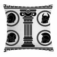 thumbnail image 1 of Toga Party Throw Pillow Cushion Cover, Patterned Circular Frames with Antique Helmets Spartan Military Costume, Decorative Square Accent Pillow Case, 20 X 20 Inches, Black and White, by Ambesonne, 1 of 2