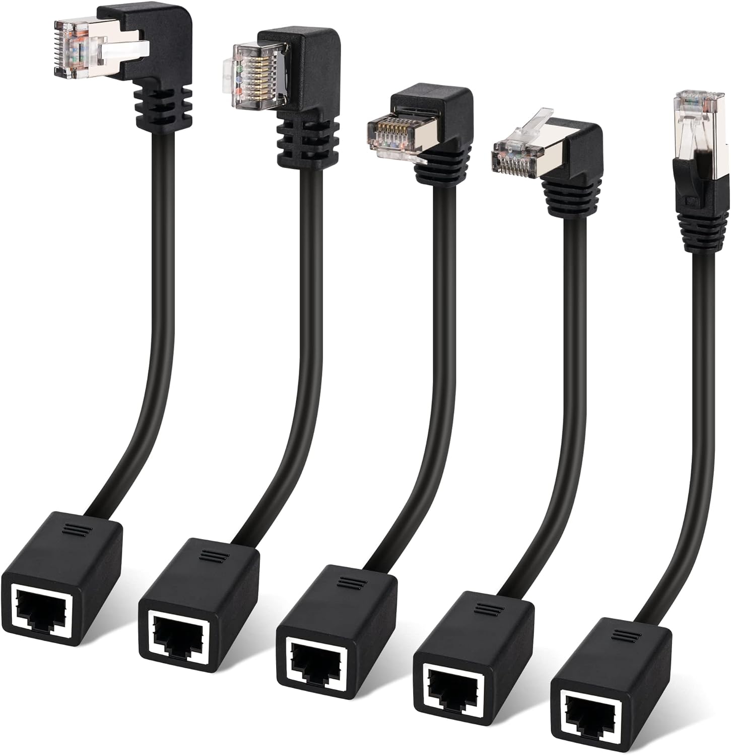 Togconn Cat 6 Extension Cable 5 Pack，Multiple Angles（UP/Down