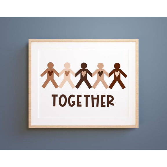 Together Diversity Poster, Inclusive Kids Classroom Decor