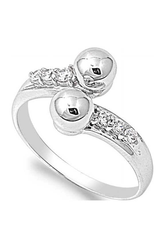 Together Everlasting Cubic Zirconia Ring Sterling Silver 925