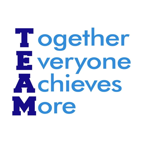 Together Everyone Achieves More Team Building Inspirational Team Quote Decal Wall Art Sticker Designs Vinyl Stickers For Home House Walls Rooms Windows Bedroom Decoration Size (20x20 inch)