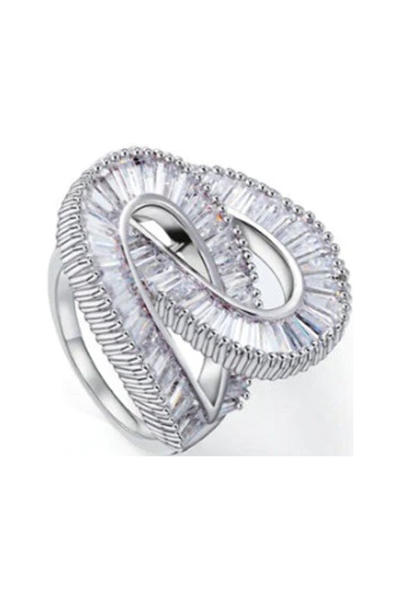 Together Forever Baguette Ring 2 Infinity Loops In 1