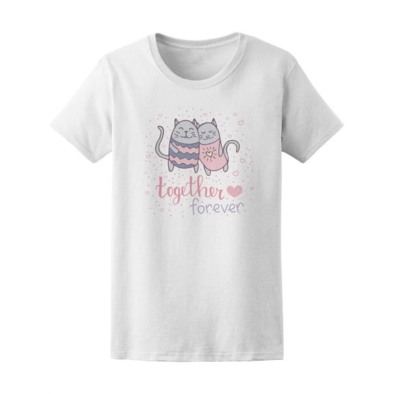 Together Forever Cute Lovely Cat T-Shirt Women -Image by Shutterstock, Female XX-Large